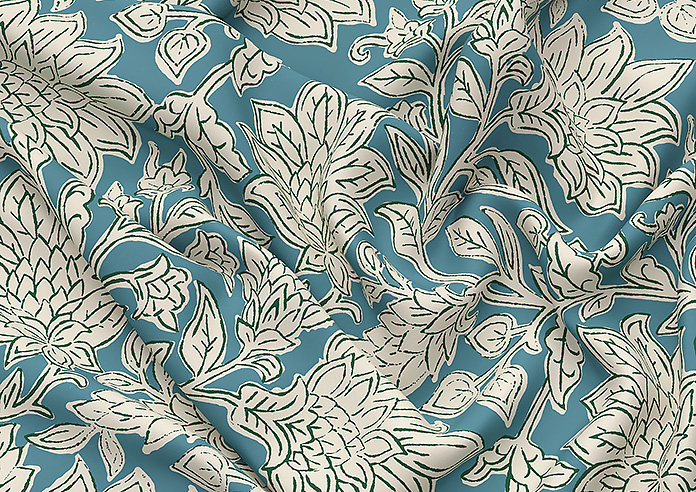 Land & Shore Rowallane, Teal - Twist&Fit Roman Blind - Image 4